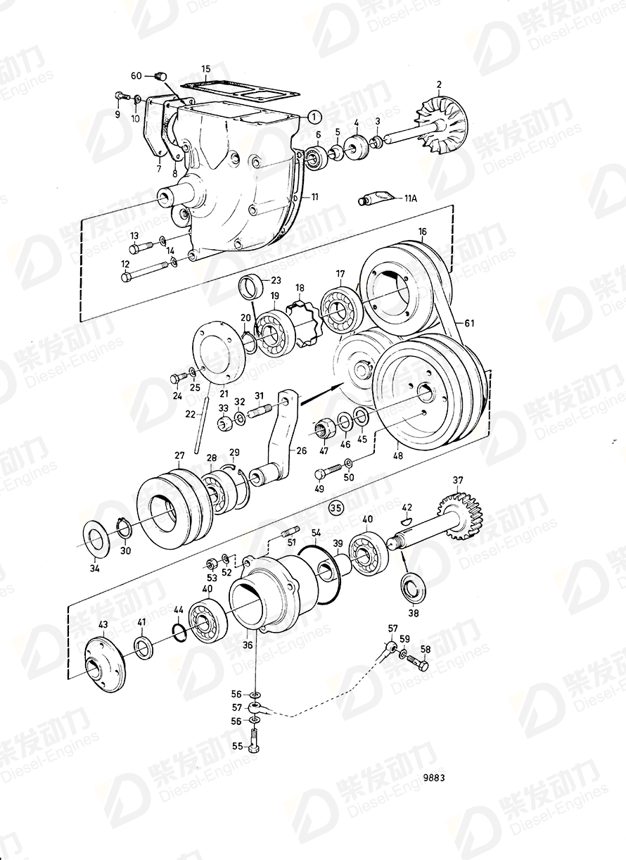 VOLVO Water pump 875648 Drawing